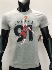 Jordan NBA Gray Cotton T Jersey
