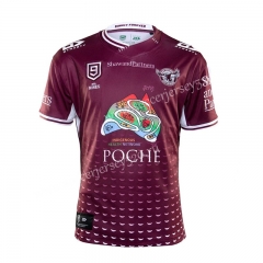 2020-2021 Manly Warringah Sea Eagles Dark Red NINES Thailand Rugby Shirt