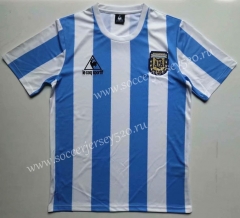 Retro Version 1986 Argentina Home Blue&White Thailand Soccer Jersey AAA-912