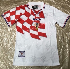 Retro Version 1998 World Cup Croatia Home Red&White Thailand Soccer Jersey AAA-503