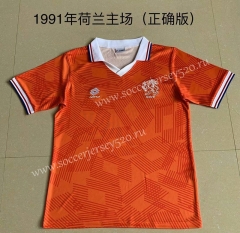 Retro Version 1991 Netherlands Home Orange Thailand Soccer Jersey AAA-AY