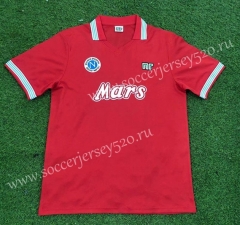 Retro Version 88-89 Napoli 2nd Away Red Thailand Soccer Jersey AAA-503
