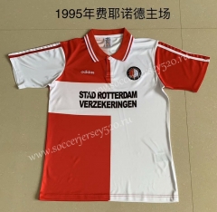 Retro Version 1995 Feyenoord Rotterdam Home Red&White Thailand Soccer Jersey AAA-AY