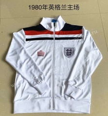 Retro Version 1980 England White Thailand Soccer Jacket-AY