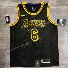 Snakeskin Version Los Angeles Lakers Black #6 NBA Jersey-311