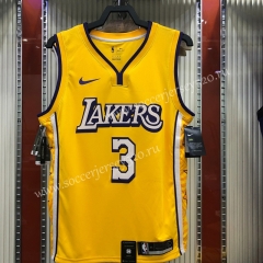 City Version Los Angeles Lakers Yellow #3 NBA Jersey-311