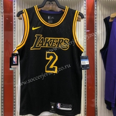 Snakeskin Version Los Angeles Lakers Black #2 NBA Jersey-311