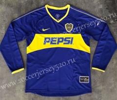 Retro Version 03-04 Boca Juniors Home Blue Thailand LS Soccer Jersey AAA-SL