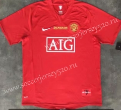 Retro Version UEFA Champions League 07-08 Manchester United Home Red Thailand Soccer Jersey AAA-510