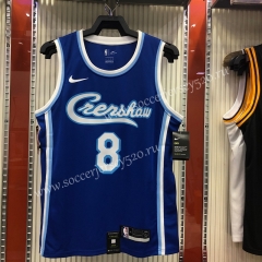 Signed Jointly Version Los Angeles Lakers Blue #8 NBA Jersey-311