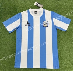Retro Version 1986 Argentina Home Blue&White Thailand Soccer Jersey AAA-403