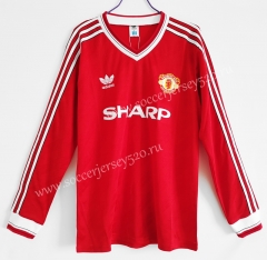 Retro Version 1986 Manchester United Home Red LS Thailand Soccer Jersey AAA-710