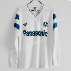 Retro Version 1990 Olympique de Marseille Home White Thailand LS Soccer Jersey AAA-710