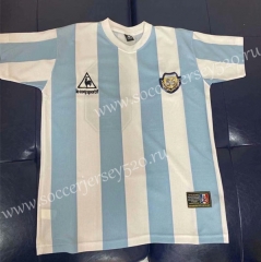 1986 World Cup Champion Version Argentina Home Blue&White Thailand Soccer Jersey AAA-403