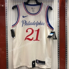 City Version Philadelphia 76ers White #21 NBA Jersey-311