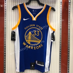 Golden State Warriors V-Collar Blue #33 NBA Jersey-311
