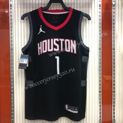 City Version Houston Rockets Jordan Black #1 NBA Jersey-311