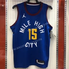 City Version Denver Nuggets Jordan #15 Blue NBA Jersey-311