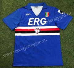 Retro Version 91-92 UC Sampdoria Home Blue Thailand Soccer Jersey AAA-503