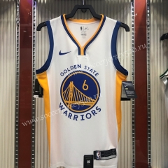 Golden State Warriors V-Collar White  #6 NBA Jersey-311