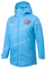 2020-2021 NBA New York Knicks Blue Cotton Coats With Hat-815