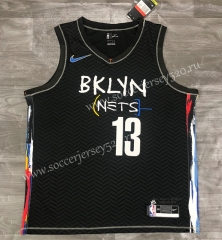 City Version 2021-2022 Brooklyn Nets Black #13 NBA Jersey-311