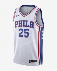 2021-2022 Philadelphia 76ers V-collar White #25 NBA Jersey-311