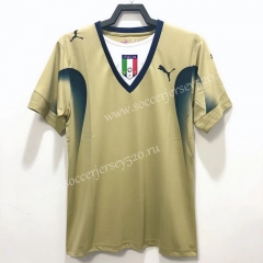 Retro Version 06 Italy Goalkeeper Khaki Thailand Soccer Jersey AAA-811