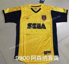 Retro Version 99-00 Arsenal Away Yellow Thailand Soccer Jersey AAA-422