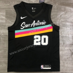 City Version 2021-2022 San Antonio Spurs Black #20 NBA Jersey-311