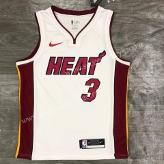 2021-2022 Miami Heat V Collar White #3 NBA Jersey-311