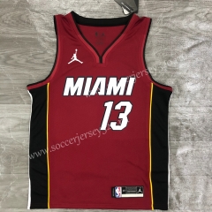 2021-2022 Miami Heat Jordan V Collar Jujube Red #13 NBA Jersey-311