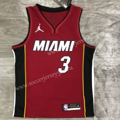 2021-2022 Miami Heat Jordan V Collar Jujube Red #3 NBA Jersey-311