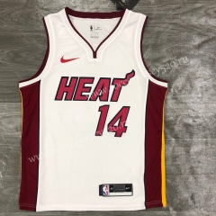 2021-2022 Miami Heat V Collar White #14 NBA Jersey-311