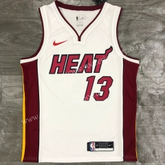 2021-2022 Miami Heat V Collar White #13 NBA Jersey-311