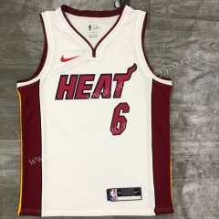 2021-2022 Miami Heat V Collar White #6 NBA Jersey-311