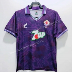 Retro Version 92-93 Fiorentina Home Purple Thailand Soccer Jersey AAA-811