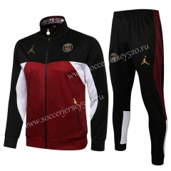 2021-2022 Jordan Paris SG Jujube Red Thailand Soccer Jacket Unifrom-815