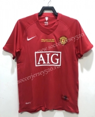 Retro Version 08 Manchester United Home Red Thailand Soccer Jersey AAA-422
