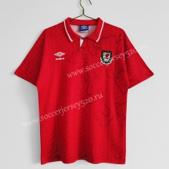 Retro Version 1992-1994 Wales Home Red Thailand Soccer Jersey AAA-C1046