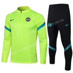 2021-2022 Inter Milan Fluorescent Green Thailand Soccer Tracksuit Uniform-815