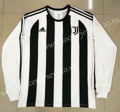 Retro Version Juventus Home Black&White LS Thailand Soccer Jersey AAA-818