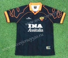 Retro Version 90-00 Roma Away Black Thailand Soccer Jersey AAA-503