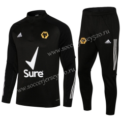 2021-2022 Wolverhampton Wanderers Black Thailand Soccer Tracksuit Uniform-411