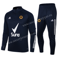 2021-2022 Wolverhampton Wanderers Royal Blue Thailand Soccer Tracksuit Uniform-411