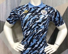 2021-2022 Manchester City Blue&Black Thailand Polo Shirt-403