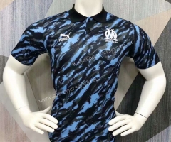2021-2022 Olympique de Marseille Blue&Black Thailand Polo Shirt-403