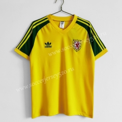 Retro Version 1982 Wales Away Yellow Thailand Soccer Jersey AAA-C1046
