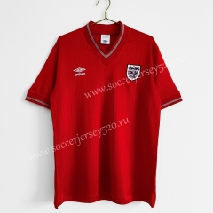 Retro Version 1984-1987 England Away Red Thailand Soccer Jersey AAA-C1046