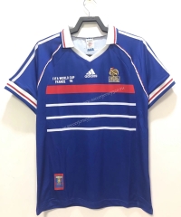 Retro Version 1998 France Home Blue Thailand Soccer Jersey AAA-811